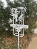 Blossom Modern Bird Feeder #1 in Welded Steel in White Spray Enamel