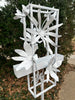 Blossom Modern Bird Feeder #1 in Welded Steel in White Spray Enamel