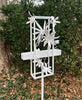 Blossom Modern Bird Feeder #1 in Welded Steel in White Spray Enamel