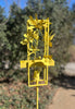 Blossom Modern Bird Feeder #2 in Welded Steel in Lemon Yellow Spray Enamel