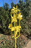 Blossom Modern Bird Feeder #2 in Welded Steel in Lemon Yellow Spray Enamel