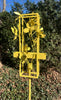 Blossom Modern Bird Feeder #2 in Welded Steel in Lemon Yellow Spray Enamel