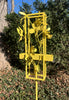 Blossom Modern Bird Feeder #2 in Welded Steel in Lemon Yellow Spray Enamel