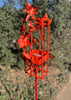 Blossom Modern Bird Feeder #3 in Welded Steel and Coral Red Spray Enamel