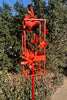 Blossom Modern Bird Feeder #3 in Welded Steel and Coral Red Spray Enamel