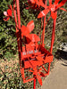 Blossom Modern Bird Feeder #3 in Welded Steel and Coral Red Spray Enamel