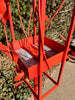 Blossom Modern Bird Feeder #3 in Welded Steel and Coral Red Spray Enamel