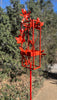 Blossom Modern Bird Feeder #3 in Welded Steel and Coral Red Spray Enamel