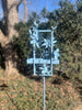 Blossom Modern Bird Feeder #4 in Welded Steel and French Blue Spray Enamel