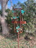 Blossom Modern Bird Feeder #5 in Welded Steel and Copper with patina finish