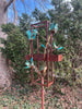 Blossom Modern Bird Feeder #5 in Welded Steel and Copper with patina finish