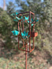 Blossom Modern Bird Feeder #6 in Welded Steel and Copper with patina finish