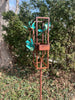 Blossom Modern Bird Feeder #6 in Welded Steel and Copper with patina finish
