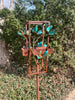 Blossom Modern Bird Feeder #6 in Welded Steel and Copper with patina finish