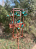 Blossom Modern Bird Feeder #6 in Welded Steel and Copper with patina finish