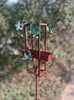 Blossom Modern Bird Feeder #7 in Welded Steel and Copper with patina finish