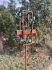 Blossom Modern Bird Feeder #7 in Welded Steel and Copper with patina finish