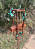 Blossom Modern Bird Feeder #7 in Welded Steel and Copper with patina finish