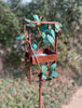 Blossom Modern Bird Feeder #8 in Welded Steel and Copper with patina finish