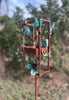 Blossom Modern Bird Feeder #8 in Welded Steel and Copper with patina finish