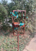 Blossom Modern Bird Feeder #8 in Welded Steel and Copper with patina finish