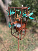 Blossom Modern Bird Feeder #8 in Welded Steel and Copper with patina finish