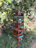 Modern Bird Feeder #448 in Welded Steel and Copper with Natural Patina