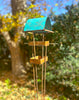 Modern Bird Feeder #449 in Welded Steel and Copper with Natural Patina