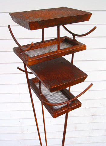 Pagoda Bird Feeder - Asian style modern Birdfeeder - Large freestanding sculptural bird feeder