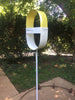 Modern 'Pill' shaped Bird Feeder in Sun Yellow and White Enamel