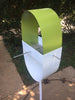 Modern 'Pill' shaped Bird Feeder in Eden Green and White Enamel