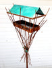 Bird feeder Welded Steel, Copper and Stainless Steel- Bird Feeder No. 383 - Freestanding unique modern birdfeeder