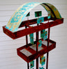 Welded Steel and Copper Bird feeder No. 374 - Freestanding artistic modern garden art