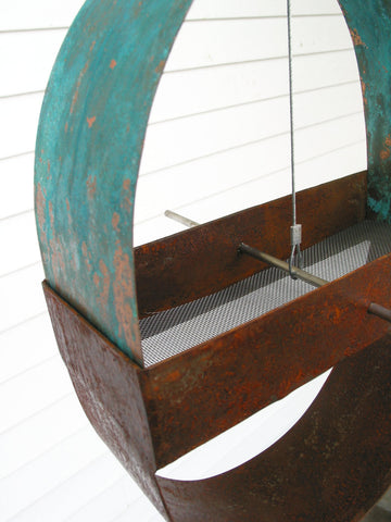 Charm Modern Bird Feeder / Copper and Steel Variation